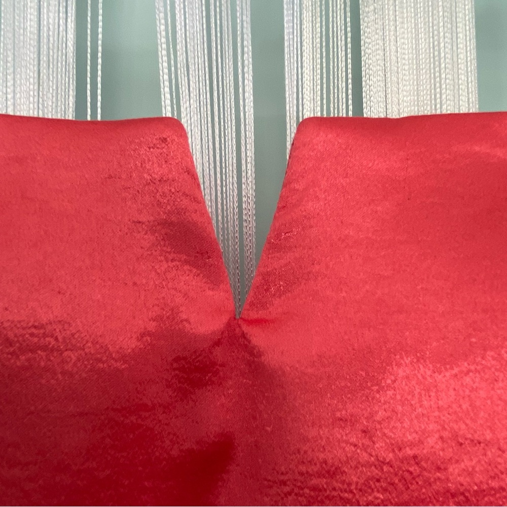 Coral Satin Ruched Strapless Dress - Picture 5 of 17